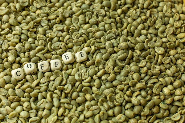 绿咖啡中食物含量的图像非常接近 — 图库照片