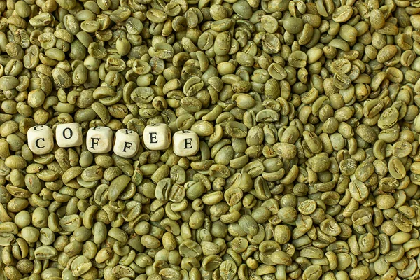 Зеленый Кофе Сырой Крупным Планом Изображение Содержания Продуктов Питания — стоковое фото
