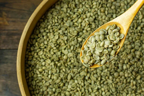 Grönt Kaffe Närbild För Mat Innehåll — Stockfoto