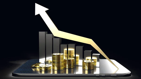 Gráfico Tableta Representación Para Contenido Negocios —  Fotos de Stock