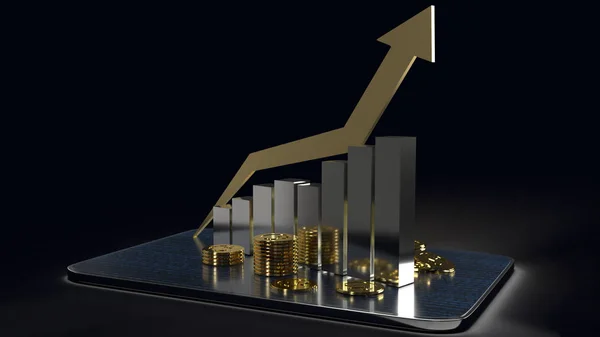 Chart Tablet Rendering Business Content — Stock Photo, Image