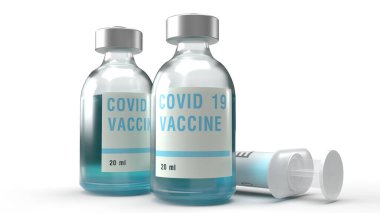 Covid 19 aşısı ilaç içeriği için 3D.