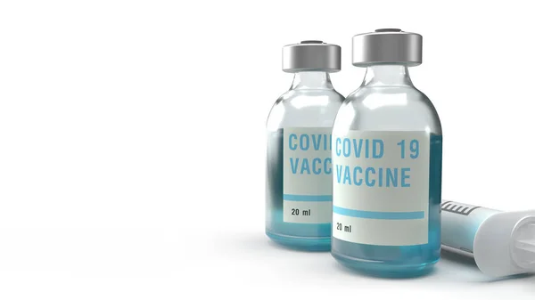 Covid 19疫苗3D药物含量渲染 — 图库照片