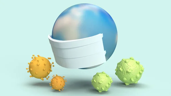 Dünya ilaç içeriği için virüs vektör görüntüsü maskesi.