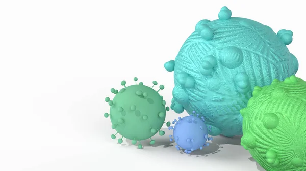 Virüs, tıbbi içerik için beyaz arkaplanda 3D görüntüleme