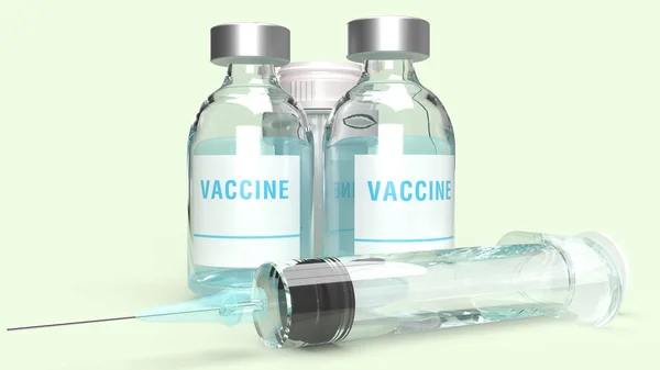 Вакцинаційні Пляшки Шприц Візуалізація Білому Тлі Медичного Вмісту — стокове фото