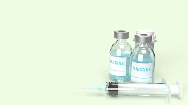 Vaccinflaskorna Spruta Rendering Vit Bakgrund För Medicinskt Innehåll — Stockfoto