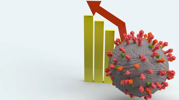 Beyaz arkaplandaki virüs ve grafik ilaç uygulaması içeriği için 3d hazırlanıyor.