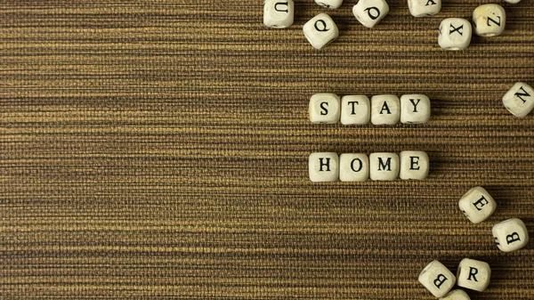 Stay Home Wood Cube Social Distancing Content — Stock Photo, Image