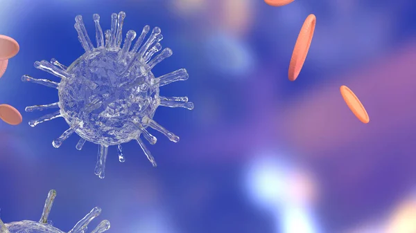 Wirus Covid Odwzorowywania Niebieskiego Tonu Dla Treści Medycznych — Zdjęcie stockowe