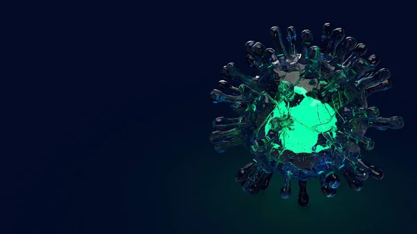 医学的内容のためのCovid 19ウイルス微生物3Dレンダリング — ストック写真