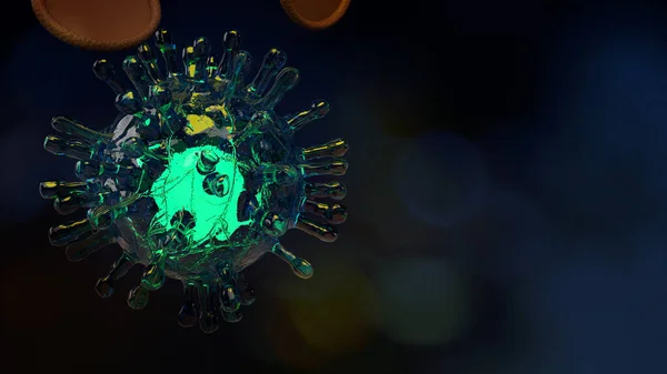 Вирусный Микроорганизм Ковида Рендеринг Медицинского Содержания — стоковое фото