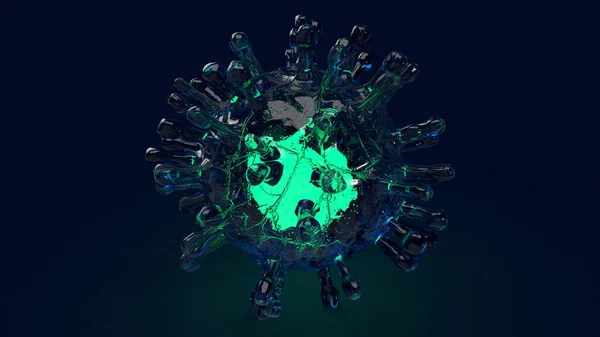 Covid Virus Microorganism Rendering Medical Content — Stock Photo, Image