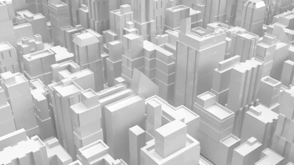 白色3D渲染城市建筑的房地产业务内容 — 图库照片