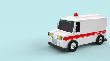 Ambulans otomobili sağlık hizmetleri içeriği için 3D hazırlanıyor