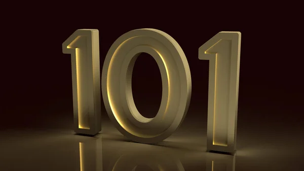 101 Número Oro Representación Símbolo Oscuro Para Concepto Principiante — Foto de Stock