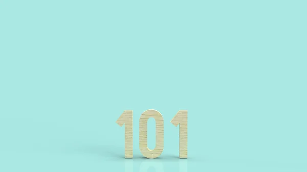 Numéro 101 Bois Rendu Sur Fond Bleu Symbole Pour Concept — Photo