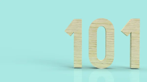 101 Hout Nummer Weergave Blauwe Achtergrond Symbool Voor Beginners Concept — Stockfoto