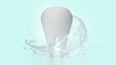 Beyaz dişler, diş içeriği için 3D görüntüleme.