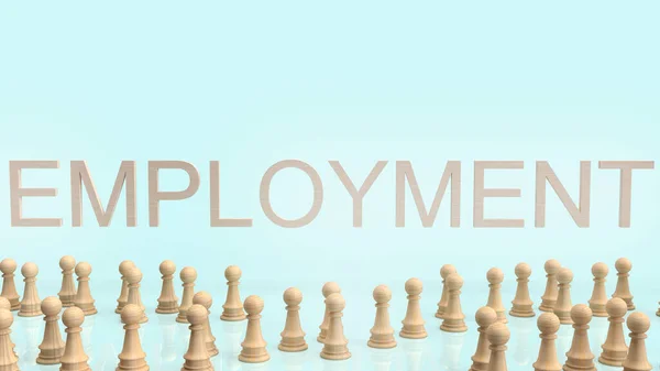 Employment Word Chess Woden Rendering Business Concept — Stock Photo, Image