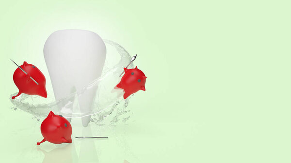 The white teeth 3d rendering for dental content.