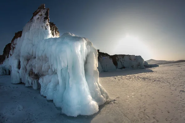 Jég, a Bajkál-sziklák — Stock Fotó