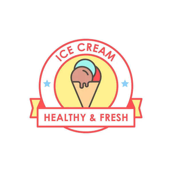 Ice Cream Shop Logo Template — Stock Vector