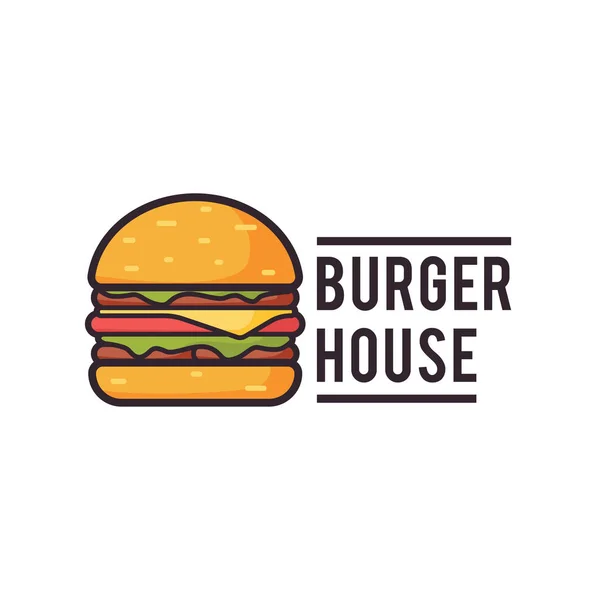 Burger Logo Fast Food Logo — Stock Vector