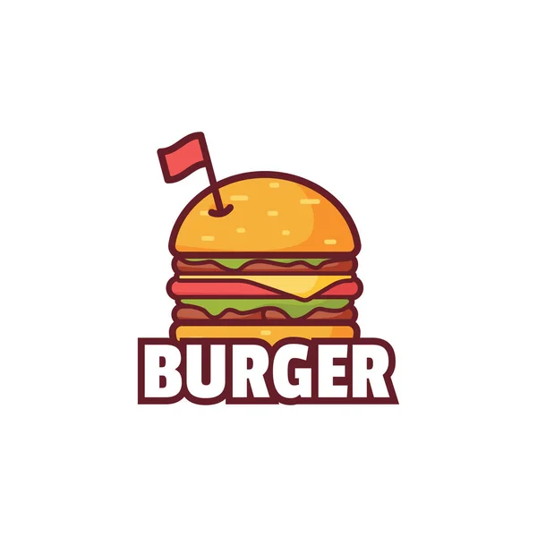 En iyi, Logo illüstrasyon bayrağı ile Burger