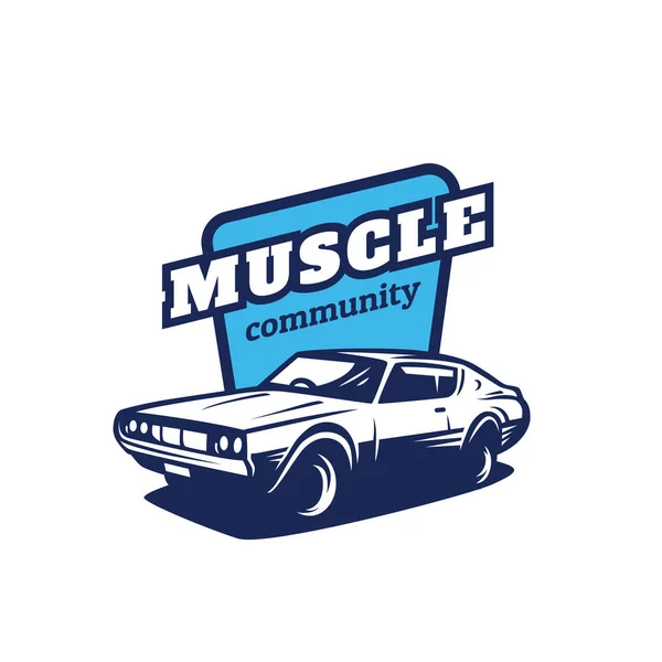 Logo Comunidad Del Coche Del Músculo — Vector de stock