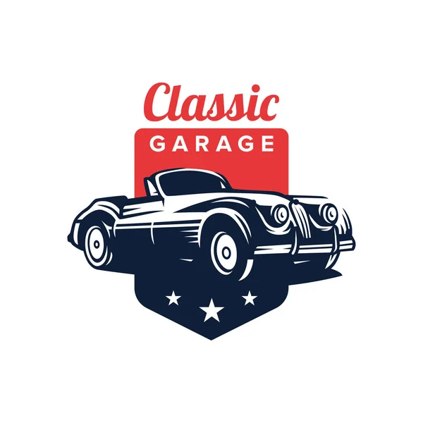 Klasik Otomobil illüstrasyon, klasik araba Logo Rozet