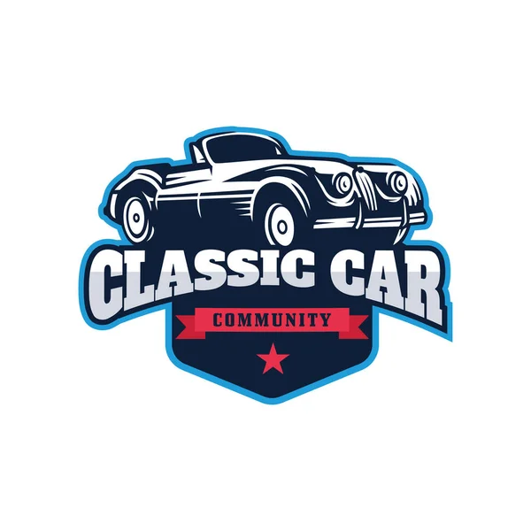 Klasik Otomobil illüstrasyon, klasik araba Logo Rozet