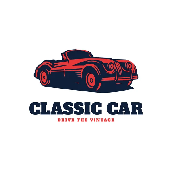 Ilustração Carro Clássico Emblema Logotipo Carro Clássico —  Vetores de Stock