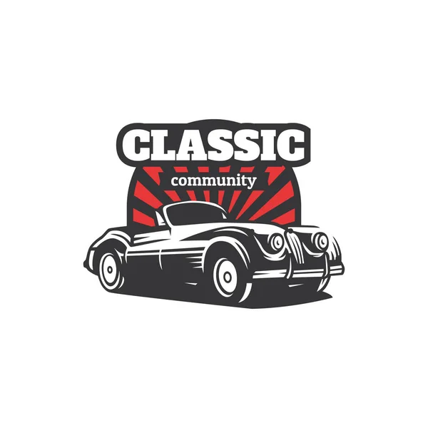Klasik Otomobil illüstrasyon, klasik araba Logo Rozet