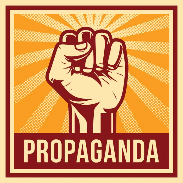 Cartaz de propaganda, punho mão — Vetor de Stock