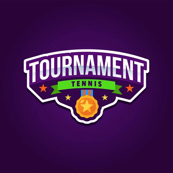 Logo Del Torneo Tennis Sport — Vettoriale Stock