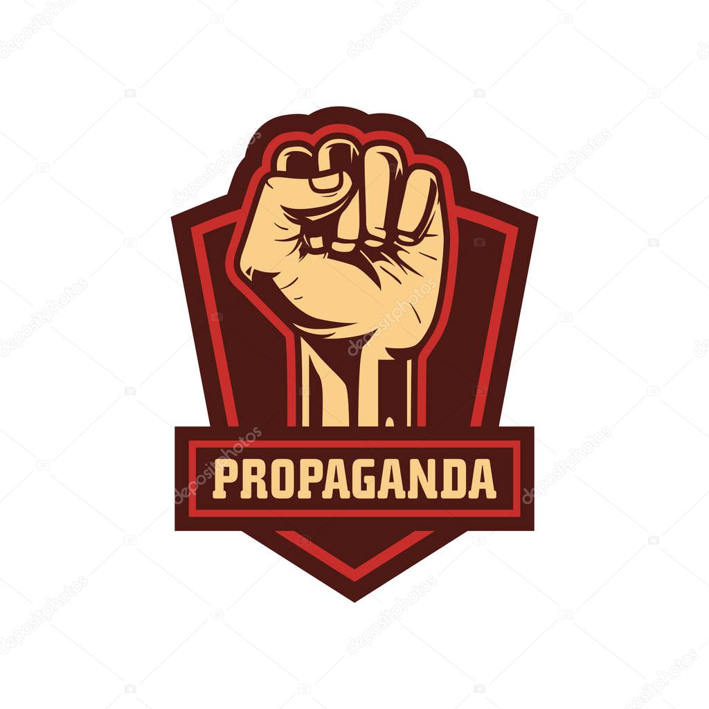 Propaganda Illustration, Fist hand raise in the air
