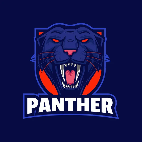 Zły Panther Logo Maskotka — Wektor stockowy