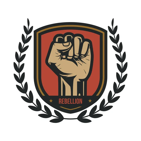 Propaganda Badge, knytnäve Hand — Stock vektor