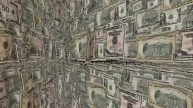 Animasyon bir atlıkarınca bize Doları banknot ile gösterilen