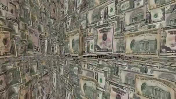 Animación mostrando un carrusel con billetes en dólares — Vídeo de stock