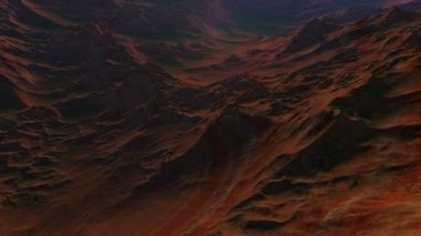 Gün gece sinek ile animasyon kayalık bir ıssız exoplanet erken yaşam belirtileri ile için