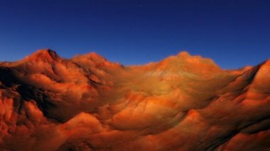 Hiçbir Mans Land - güneş ışığı tarafından sırasında erken akşam banyo cansız bir kayalık exoplanet gösterilen bir sinek ile animasyon