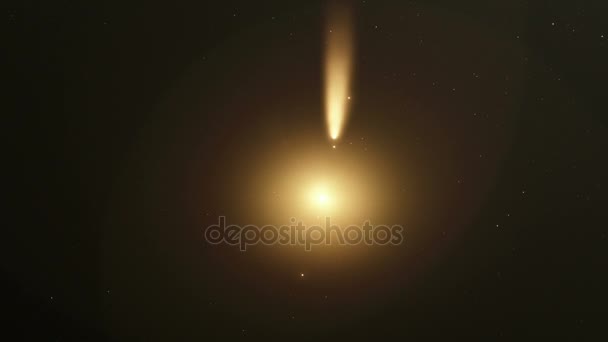 Animación espacial CG que muestra un cometa pasando frente a una estrella principal — Vídeos de Stock