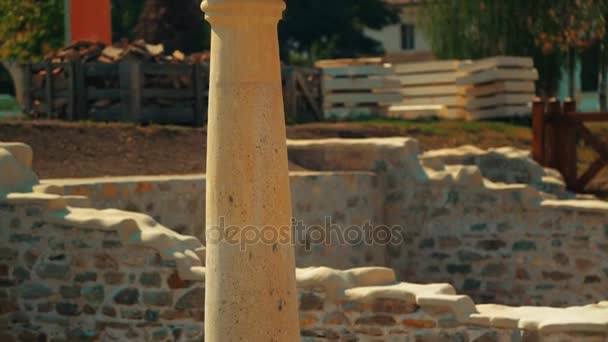 エスタブリッシング ・ ショット ローマ遺跡の古代町のアルバ Iulia、ルーマニアので — ストック動画