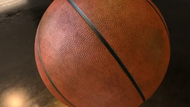 Баскетбол проходит через корзину в замедленной съемке — стоковое видео
