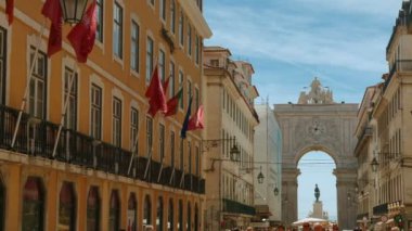 Augusta Street ve Arch - Rua Augusta - Lizbon, Portekiz