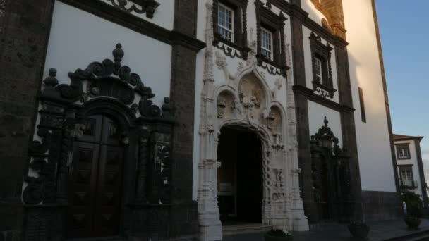 Igreja de Sao Sebastiao, Sao Miguel, The Azores, Portugal — 图库视频影像