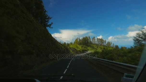驾驶在亚速尔群岛海岛, 葡萄牙 — 图库视频影像