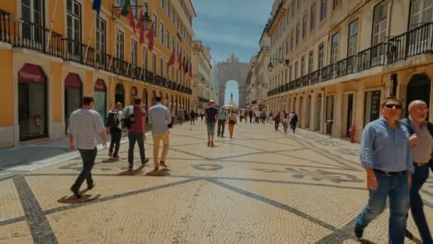 Руа Августа, Лисбон, Португалия — стоковое видео